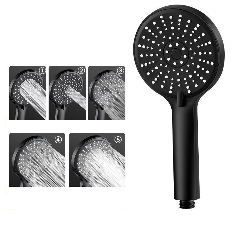 High Pressure Shower Head Handheld - Soffione doccia nero con 5 modalità,