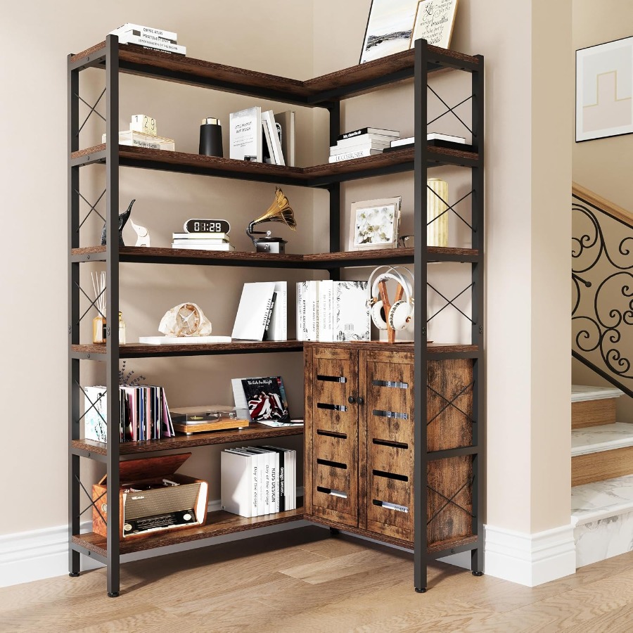 Storage & Organization - Libreria angolare a 6 ripiani per
